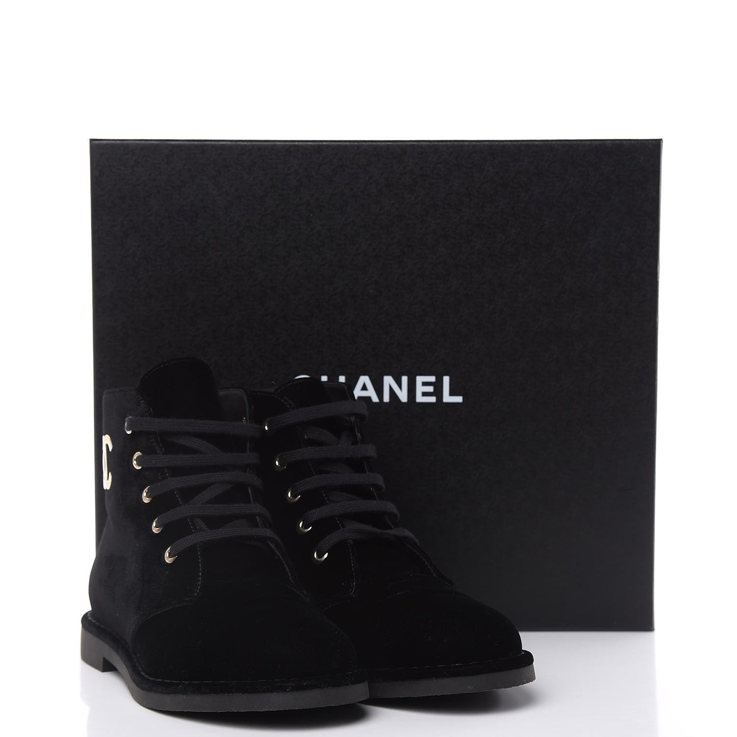 Velvet CC Lace Up Boots 36.5 Black