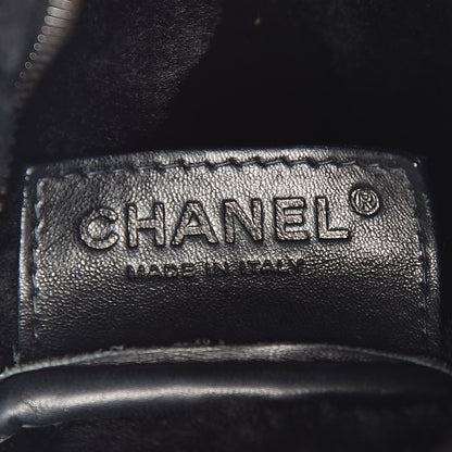 Chanel Shearling Suede Lambskin Stitched Hobo Black 8 of 10
