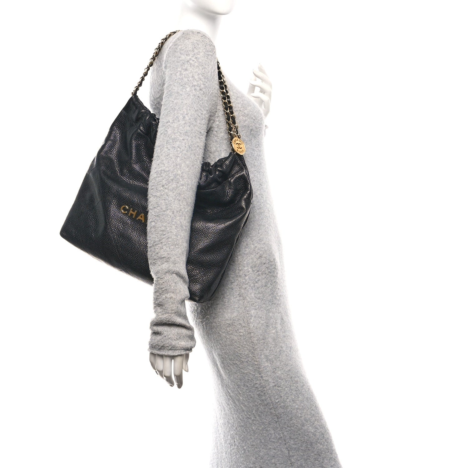 Chanel Shiny Caviar Quilted Chanel 22 Black 2 of 12