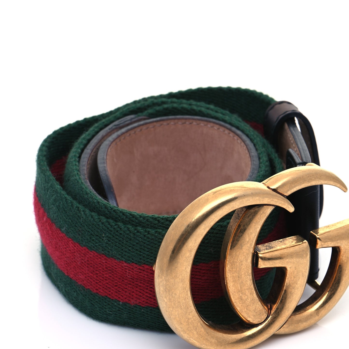 Nylon Calfskin Double G 40mm Web Belt 80 32 Green Red Black