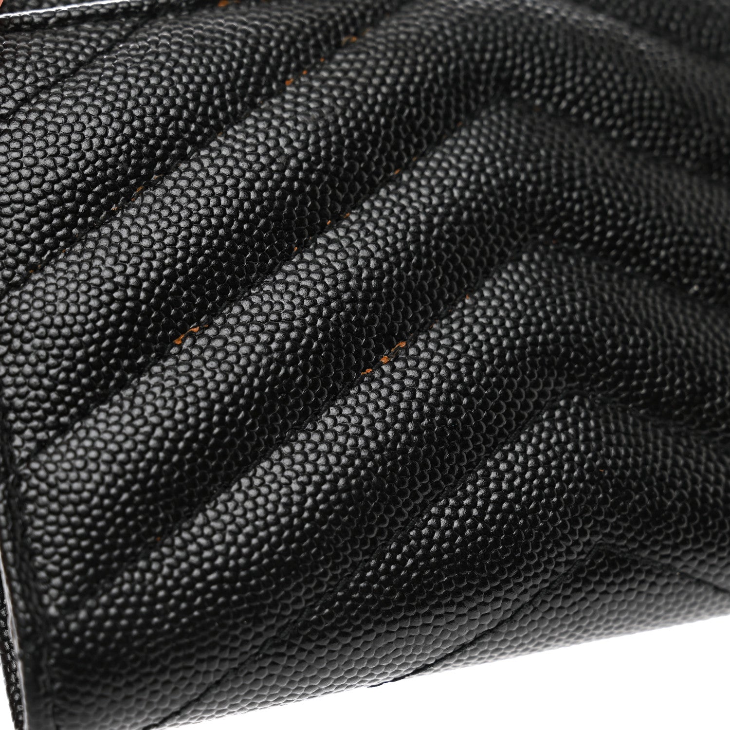 Saint Laurent Grain De Poudre Matelasse Chevron Small Monogram Envelope Wallet Black 7 of 7