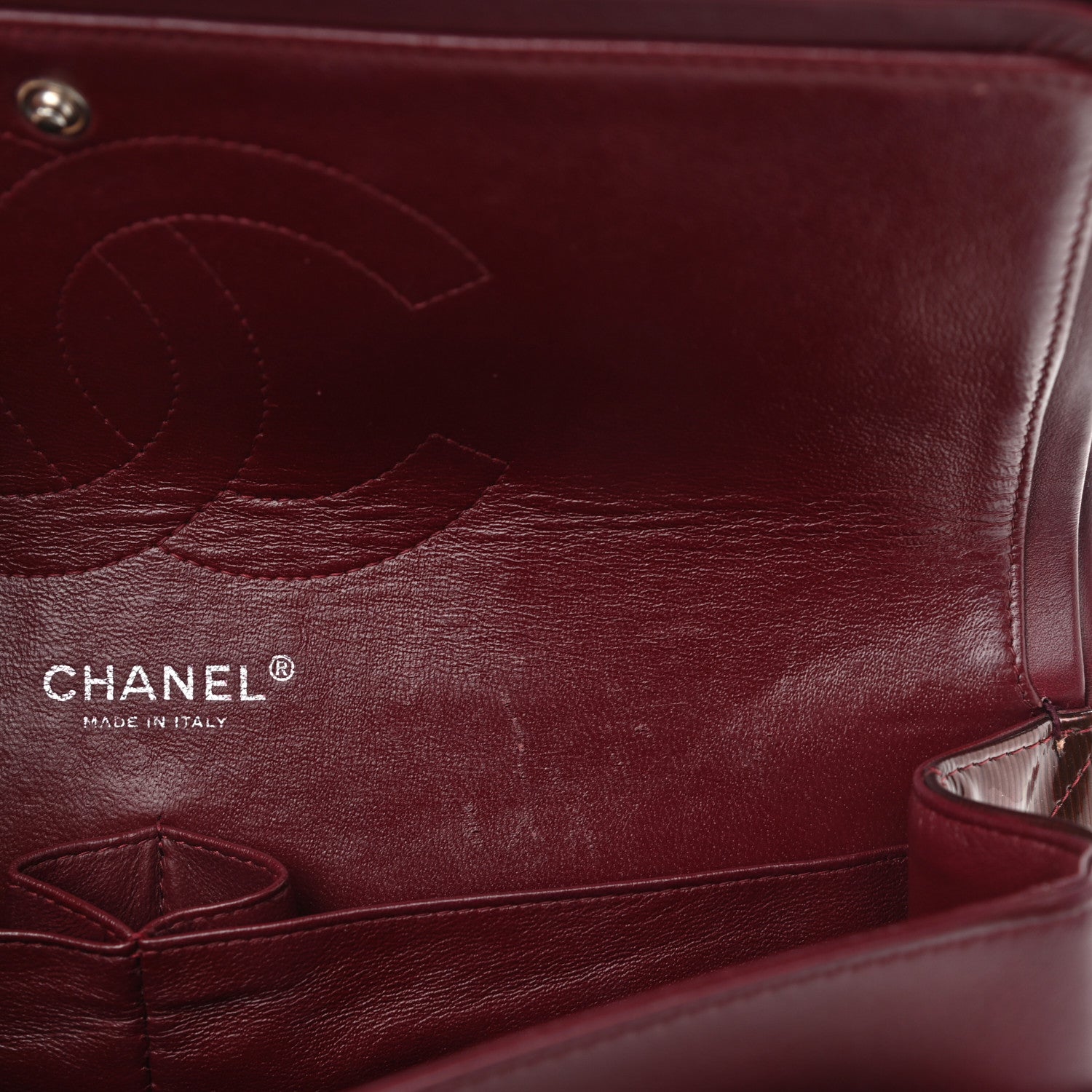 Chanel Striated Patent Quilted Jumbo Double Flap Burgundy 11 of 12