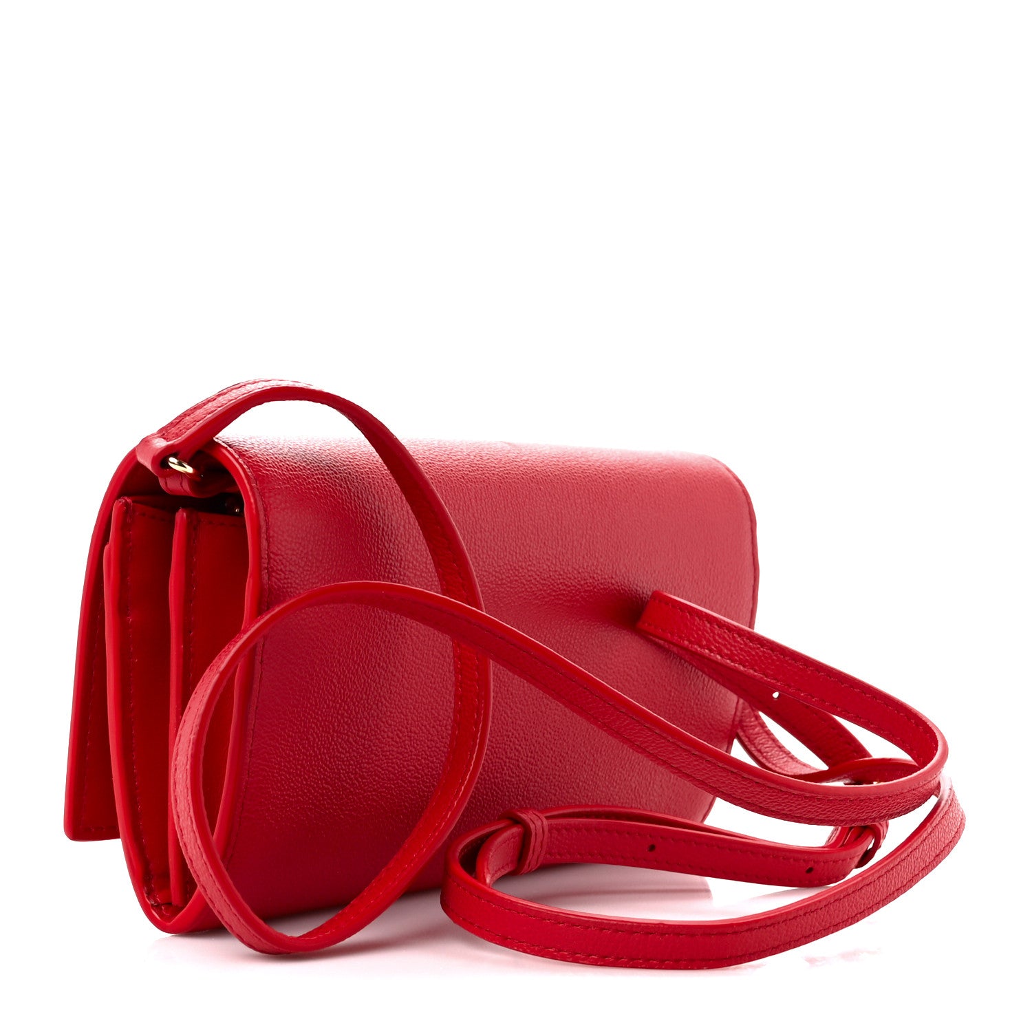 Burberry Calfskin Logo Hazelmere Wallet With Detachable Strap Red 3 of 10