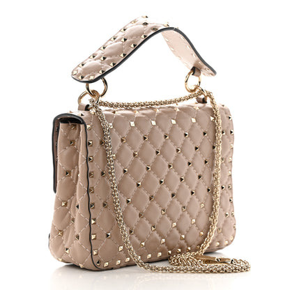 Valentino Garavani Lambskin Medium Rockstud Spike Shoulder Bag Poudre 3 of 15