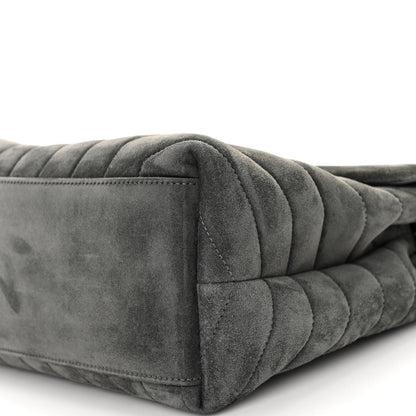 Saint Laurent Suede Y Quilted Monogram Medium Loulou Chain Satchel Storm 9 of 10