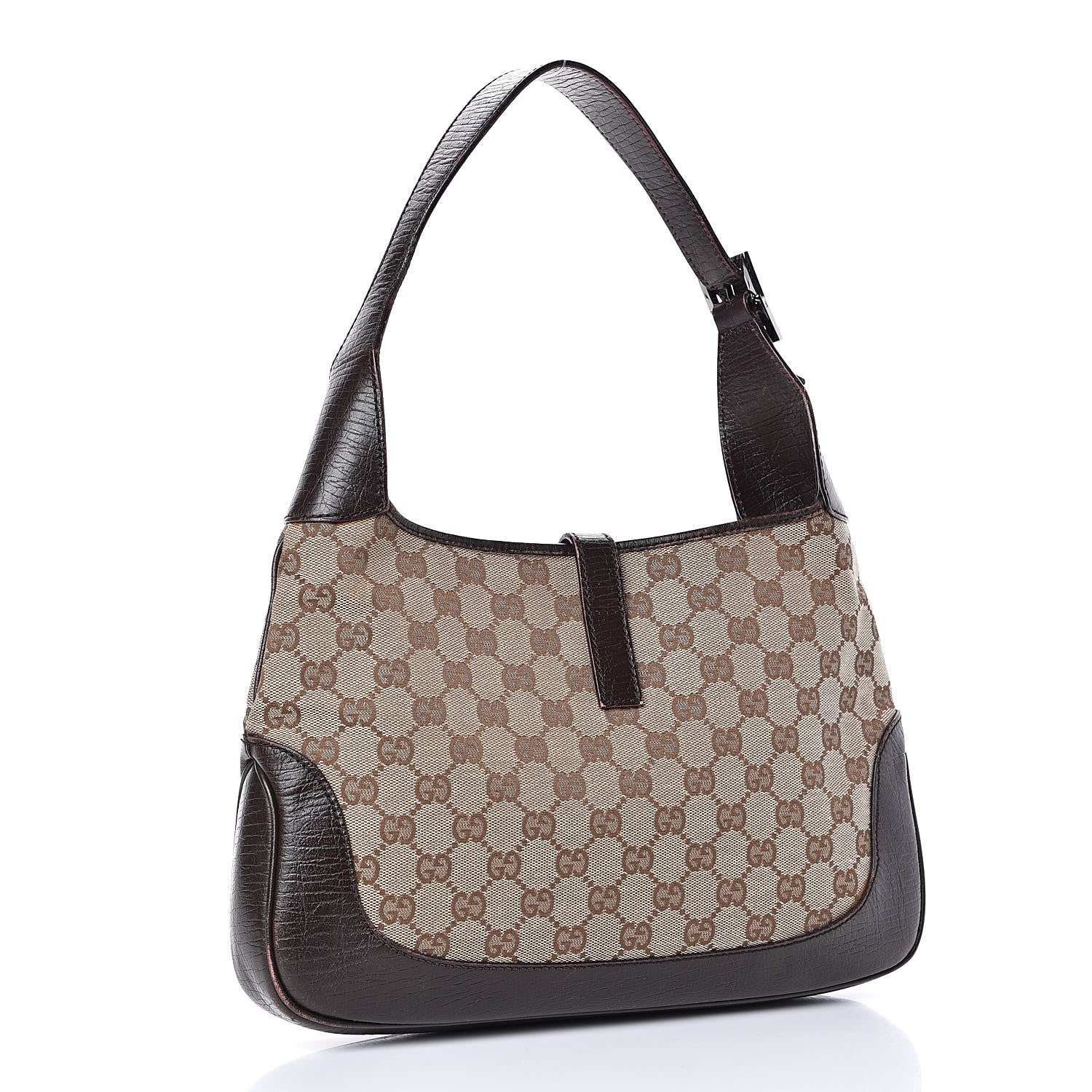 Gucci Monogram Web Jackie O Hobo Dark Brown 3 of 15