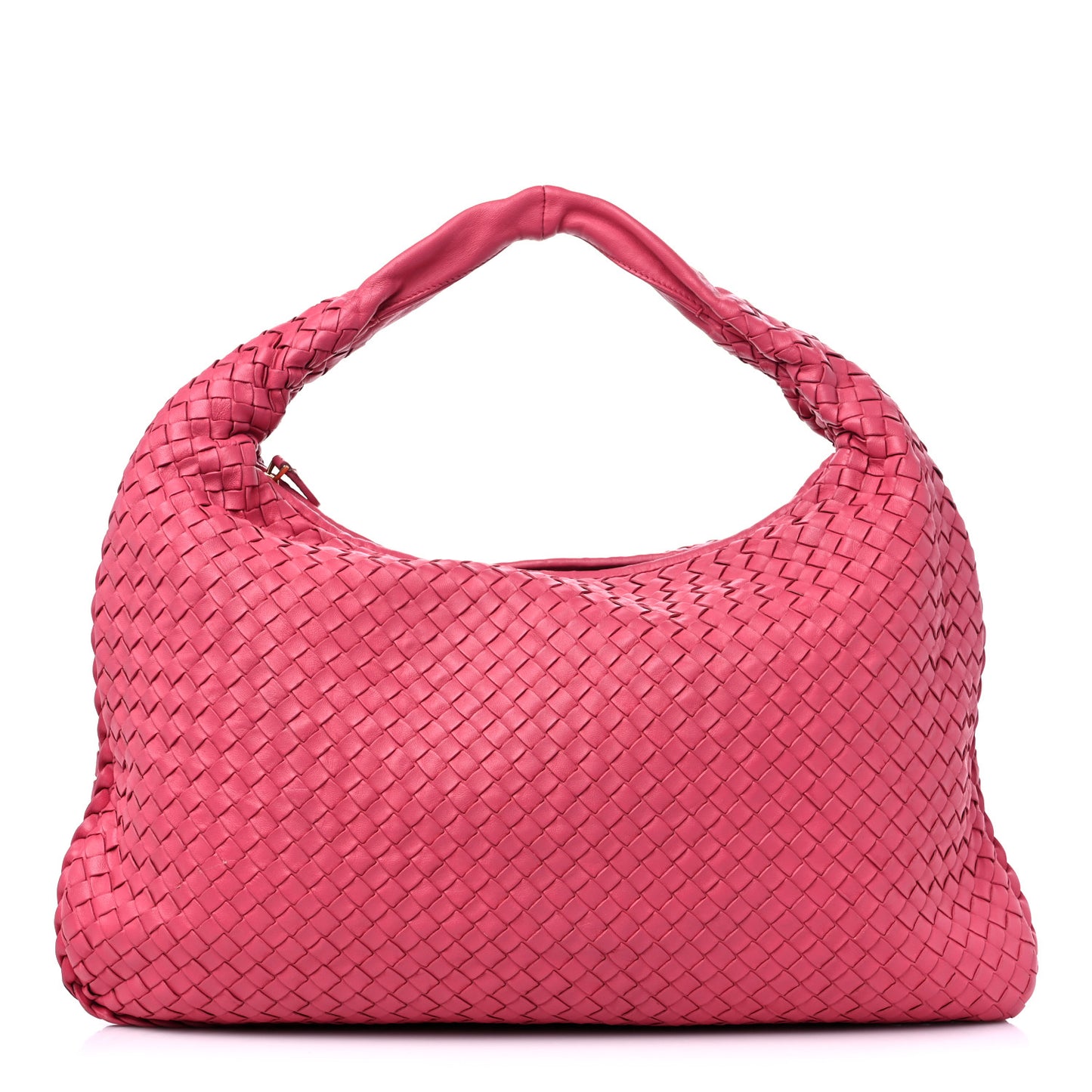 Nappa Intrecciato Large Veneta Hobo Rosa Shock