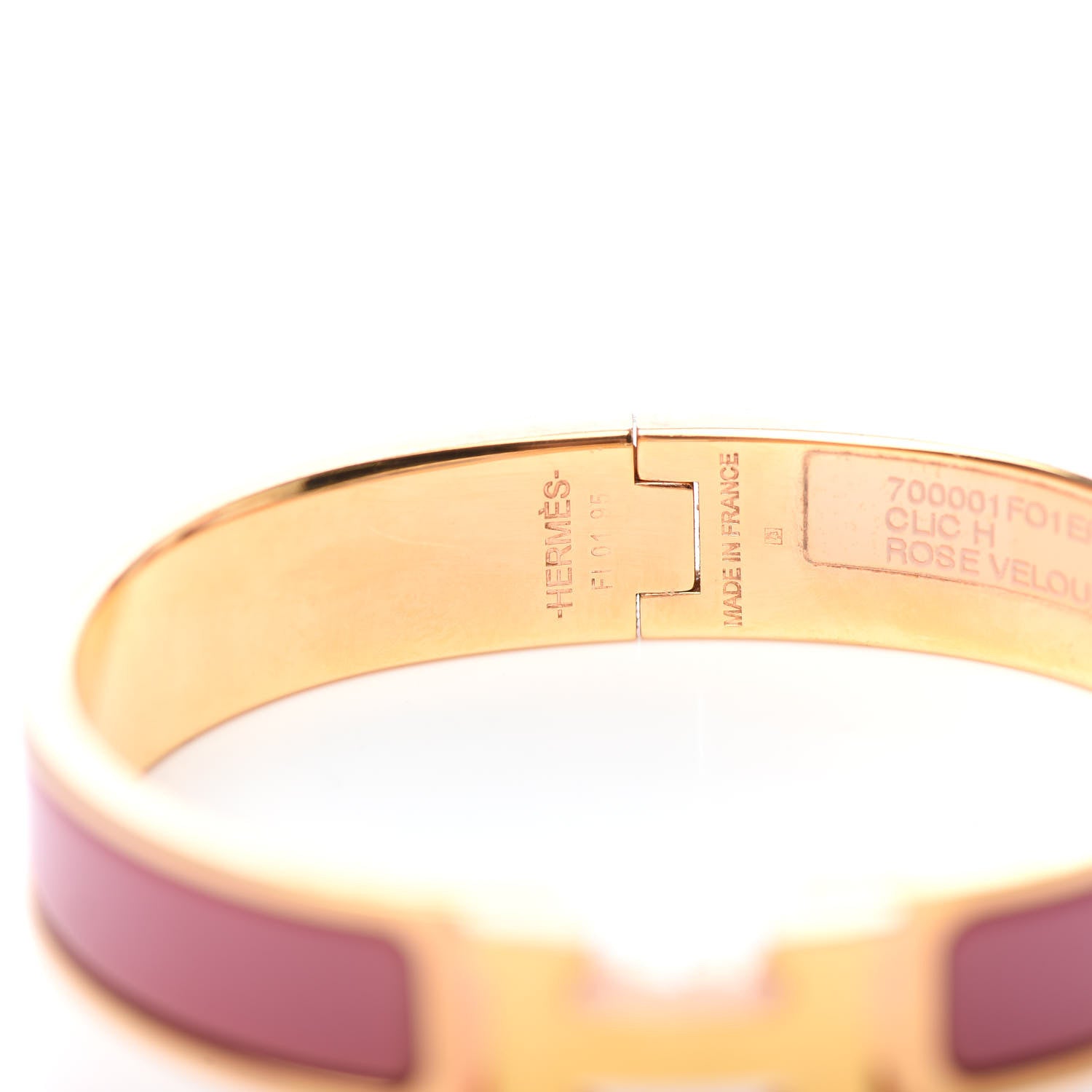 Hermes Enamel Narrow Clic Clac H Bracelet PM Rose Velours 4 of 6