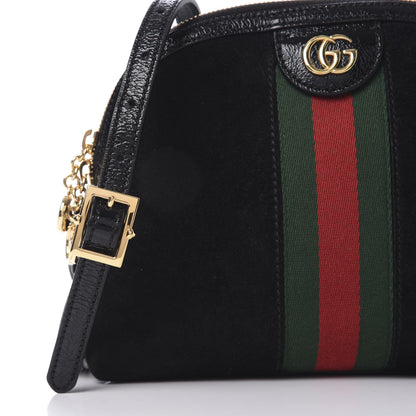 Gucci Suede Patent Web GG Small Ophidia Dome Shoulder Bag Black 12 of 13