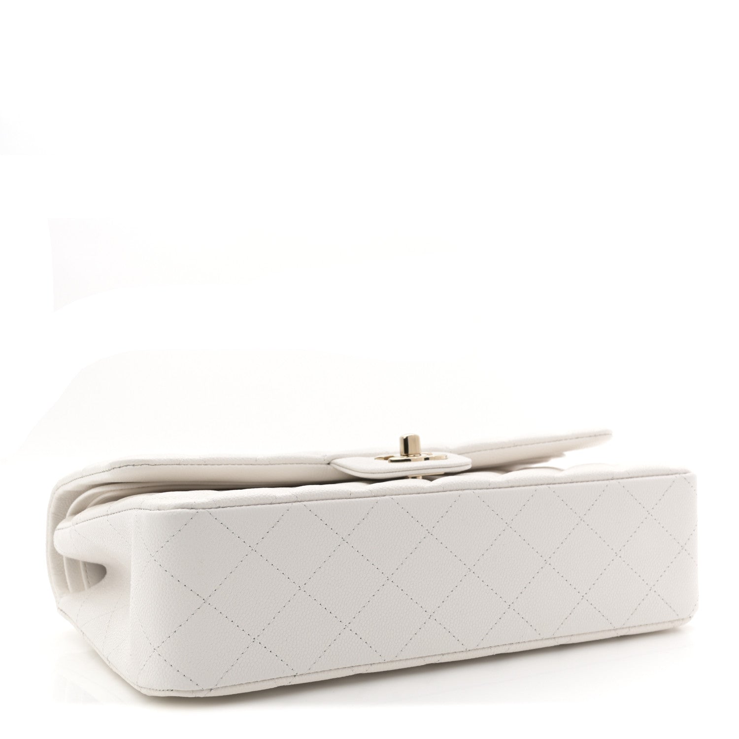 Chanel Caviar Quilted Medium Double Flap White 4 of 10