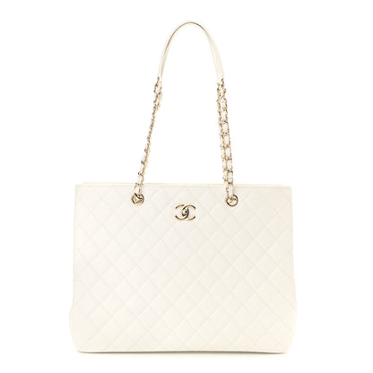 Chanel Caviar Quilted Large Classic Shopping Tote White 1 of 11