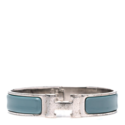 Hermes Enamel Narrow Clic Clac H Bracelet PM Bleu Indien 1 of 7