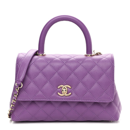 Chanel Caviar Quilted Mini Coco Handle Flap Purple 1 of 10