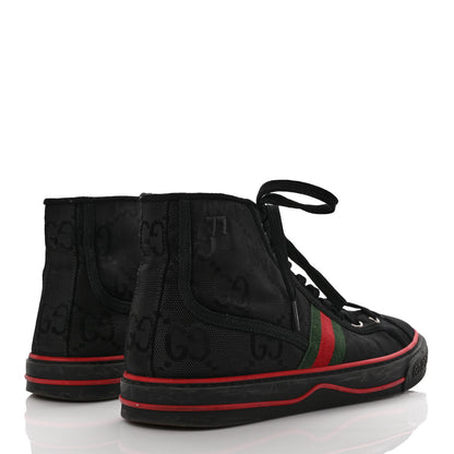 Gucci Econyl Nylon Web Monogram Off The Grid Mens 1977 Tennis High Top Sneakers 9 Black 4 of 7
