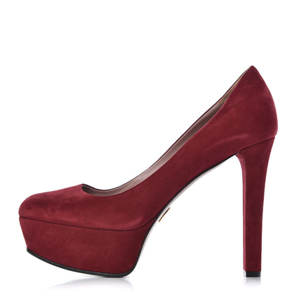 Gucci Kid Scamosciato Platform Pumps 40.5 Red 1 of 12