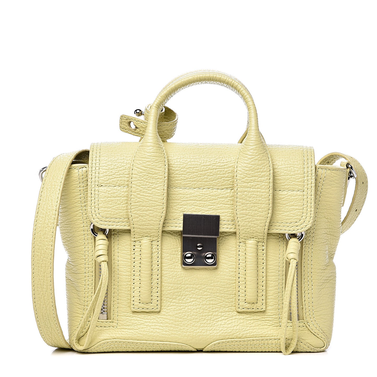 3.1 Textured Calfskin Mini Pashli Satchel Citron