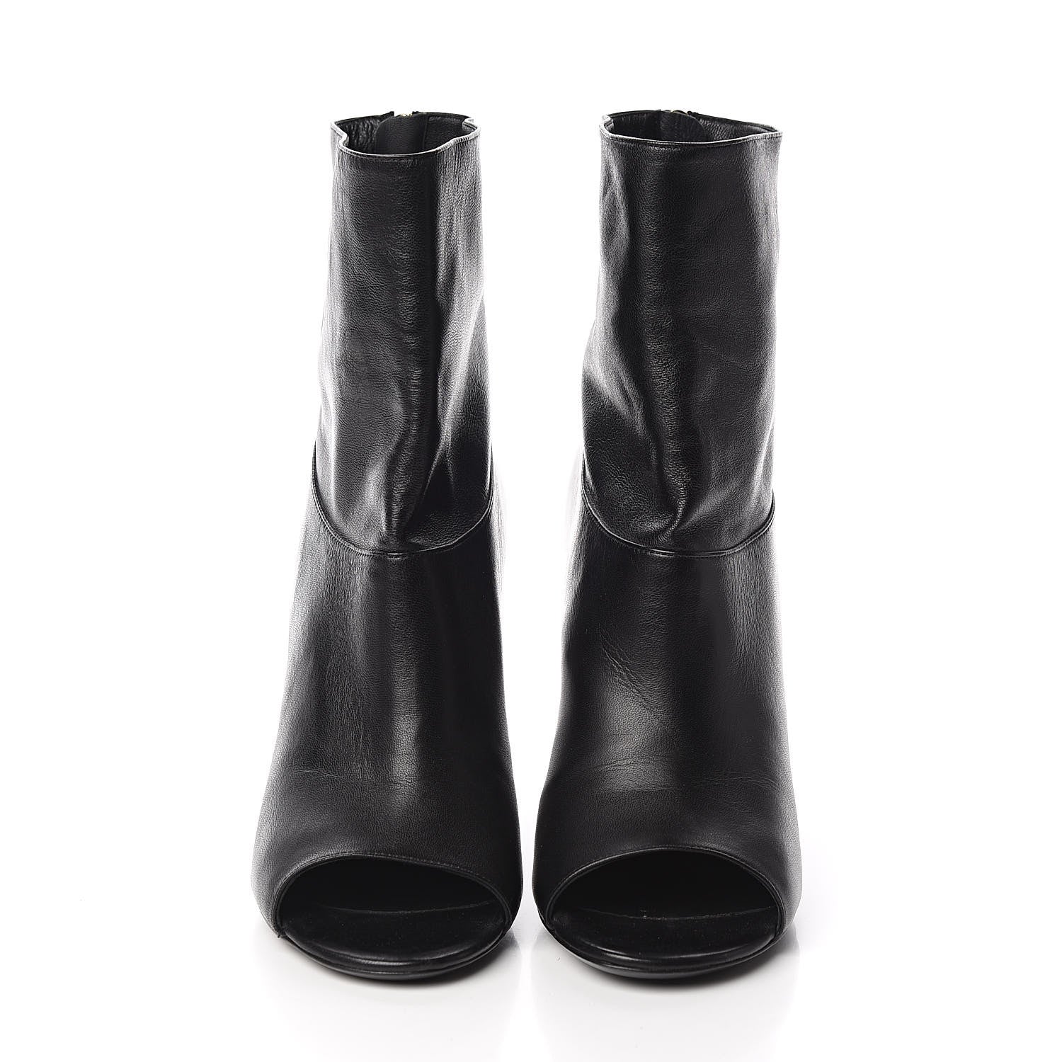 Chanel Calfskin Pearl Open Toe Ankle Boots 37 Black 2 of 9