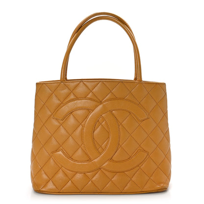 Chanel Caviar Quilted Medallion Tote Beige 1 of 13