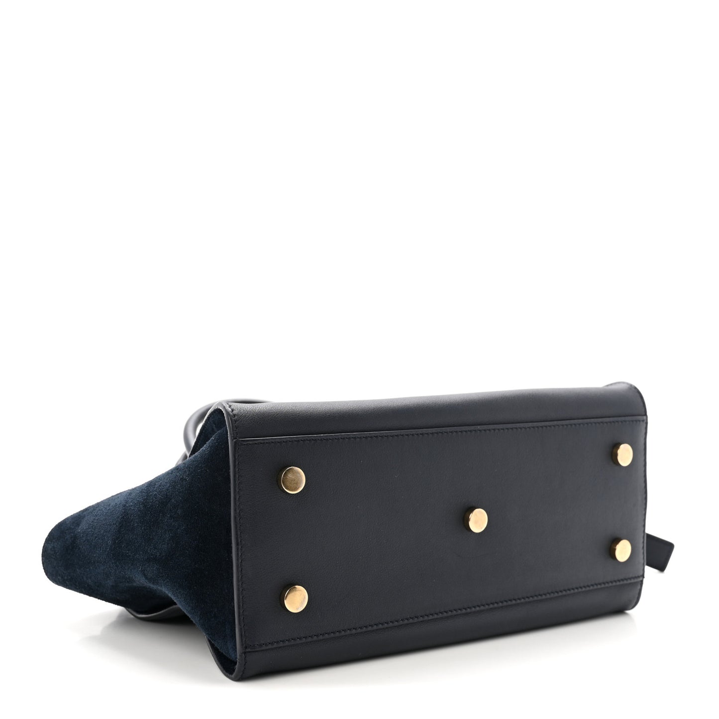 Calfskin Suede Small Monogram Downtown Cabas Navy Blue