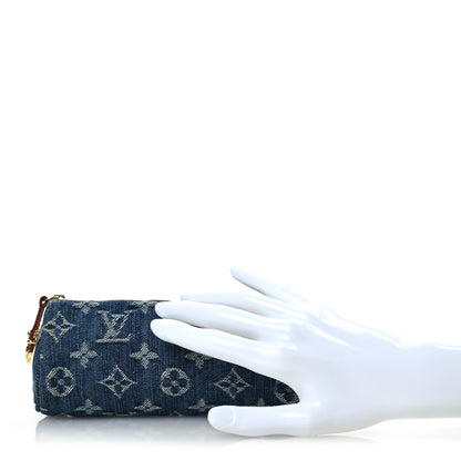 Louis Vuitton Monogram Denim Speedy GM Pochette Case 2 of 7
