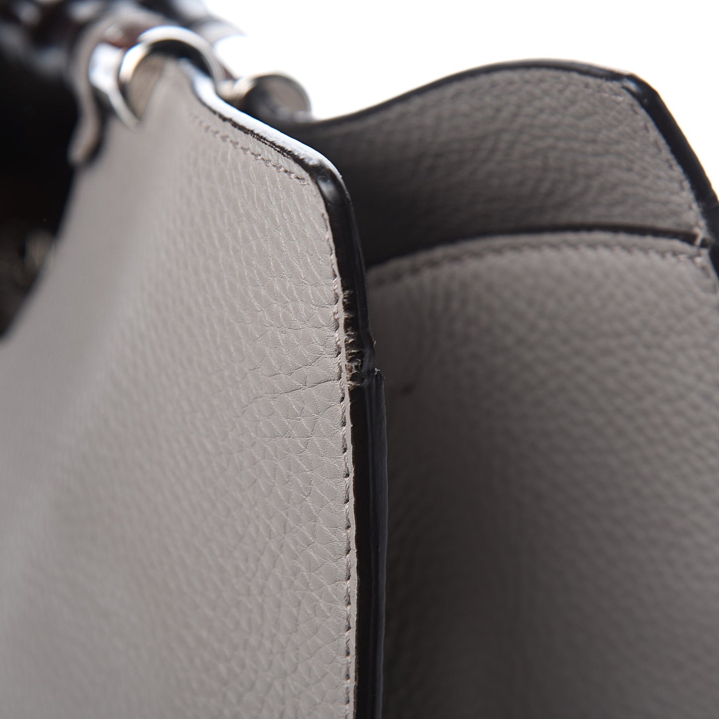 Calfskin Medium Bamboo Shopper Light Grey