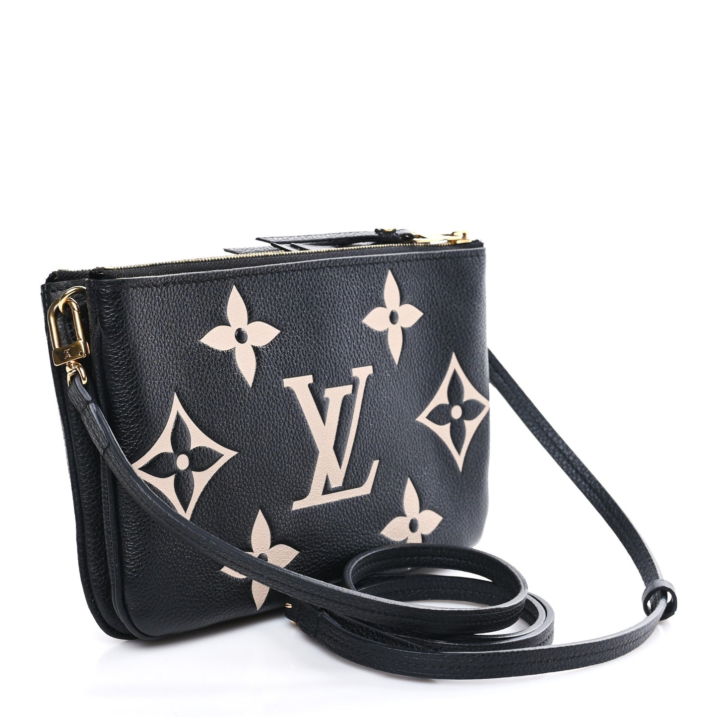 Empreinte Monogram Giant Double Zip Pochette Black Cream