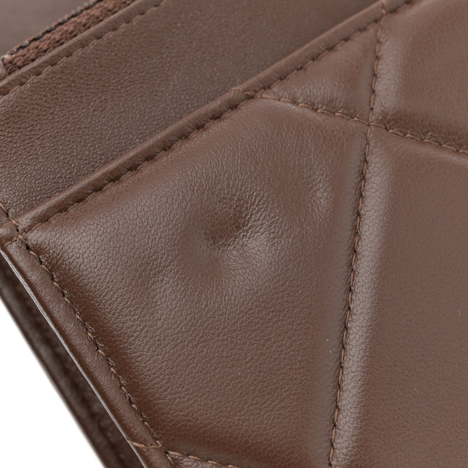 Chanel Lambskin Quilted Chanel 19 Wallet On Chain WOC Brown 11 of 12