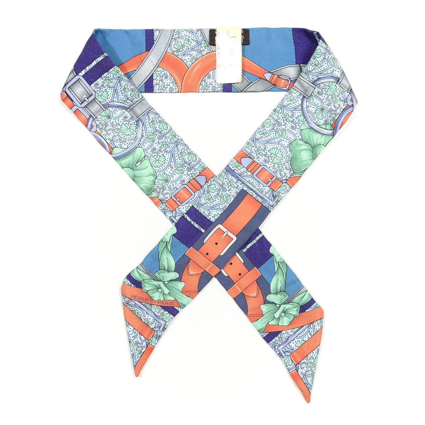 Silk Grand Manege Fleuri Twilly Vert Cobalt Corail