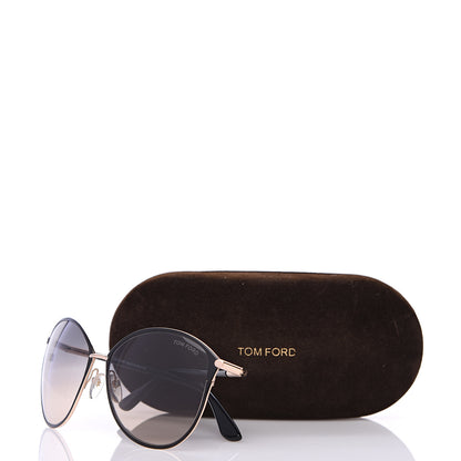 Tom Ford Penelope Vintage Round Sunglasses TF320 Black 7 of 7