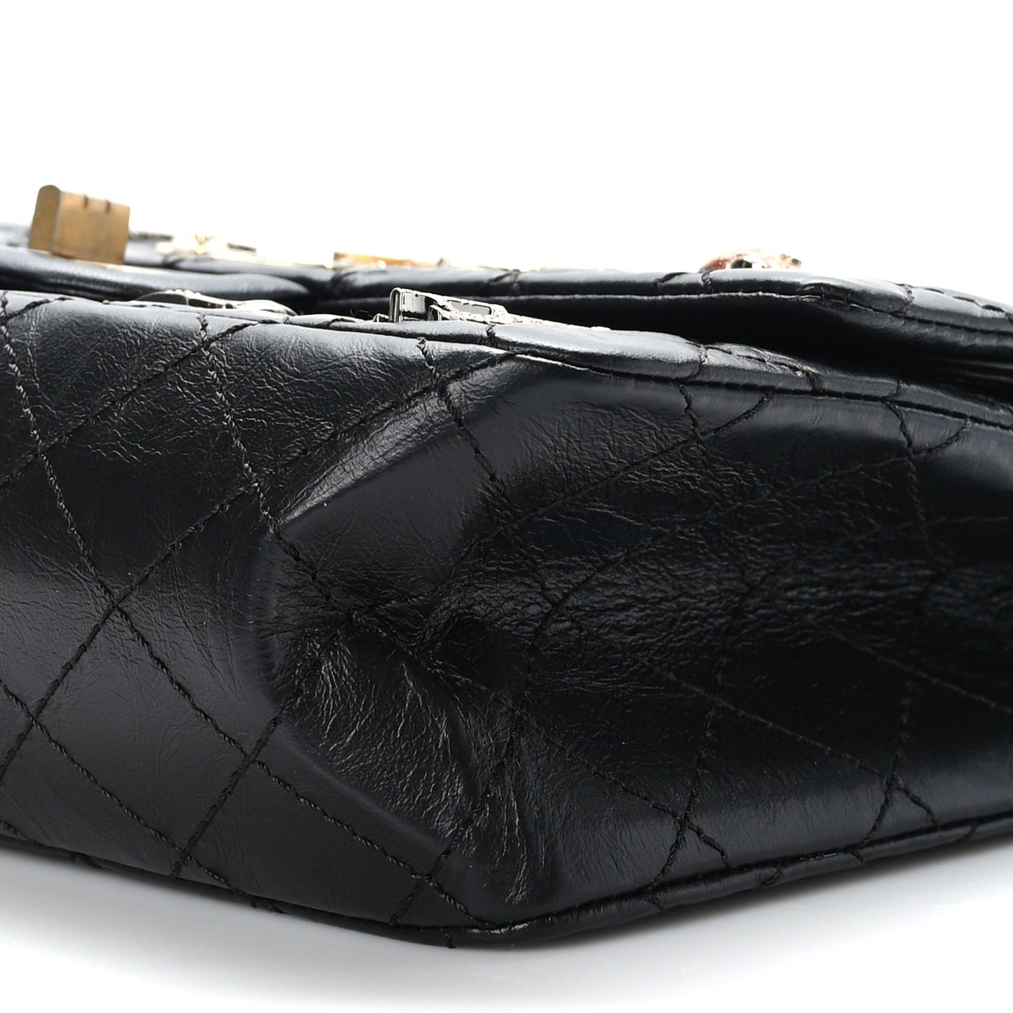 Aged Calfskin Lucky Charms 2.55 Reissue 225 Flap Black