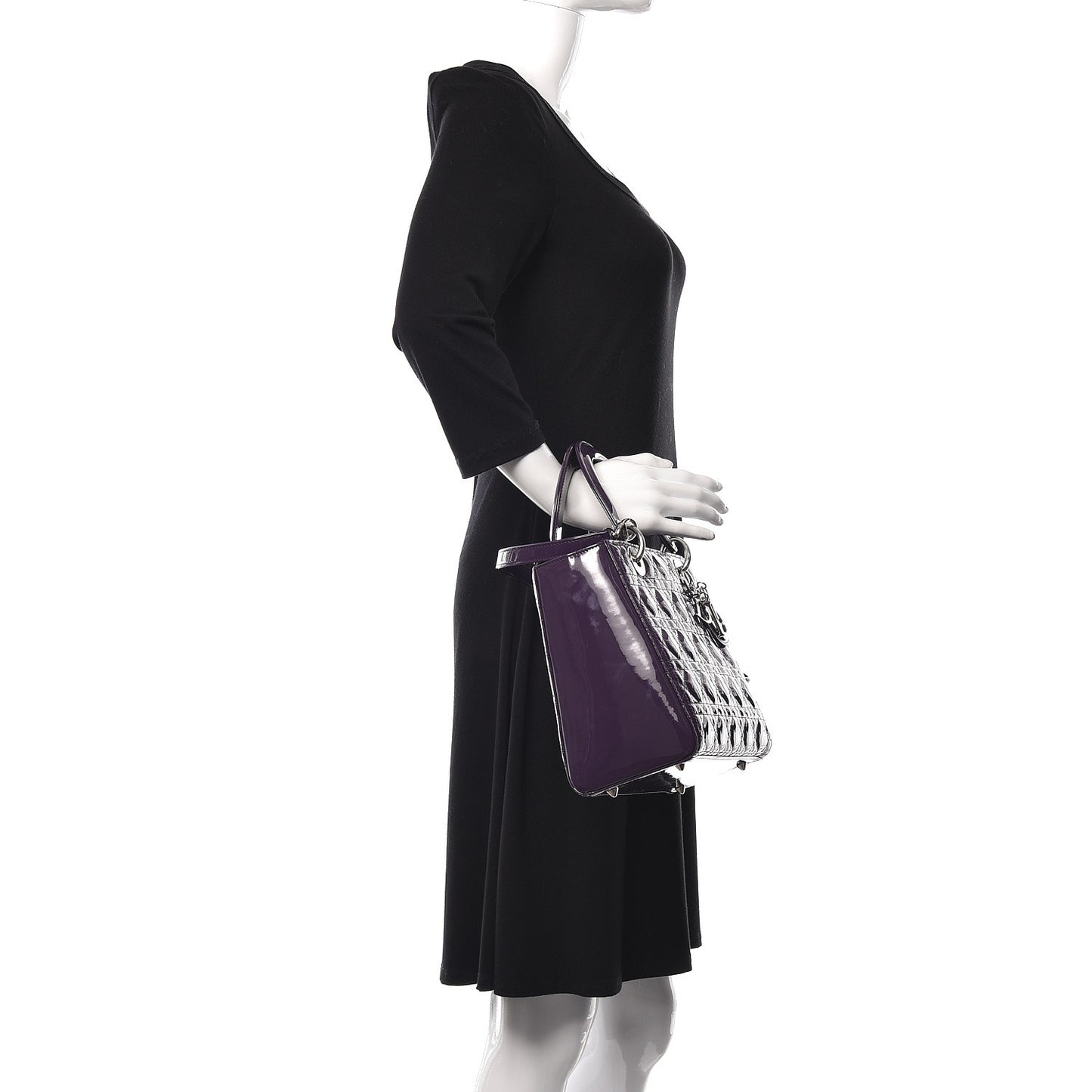 Patent Cannage Medium Lady Dior Purple