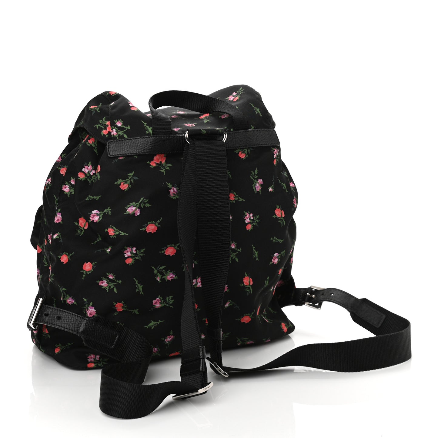 Tessuto Nylon Saffiano Stampata Backpack Black Dis Rose