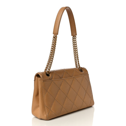 Chanel Caviar Quilted Wild Stitch Medium Single Flap Beige 2 of 16