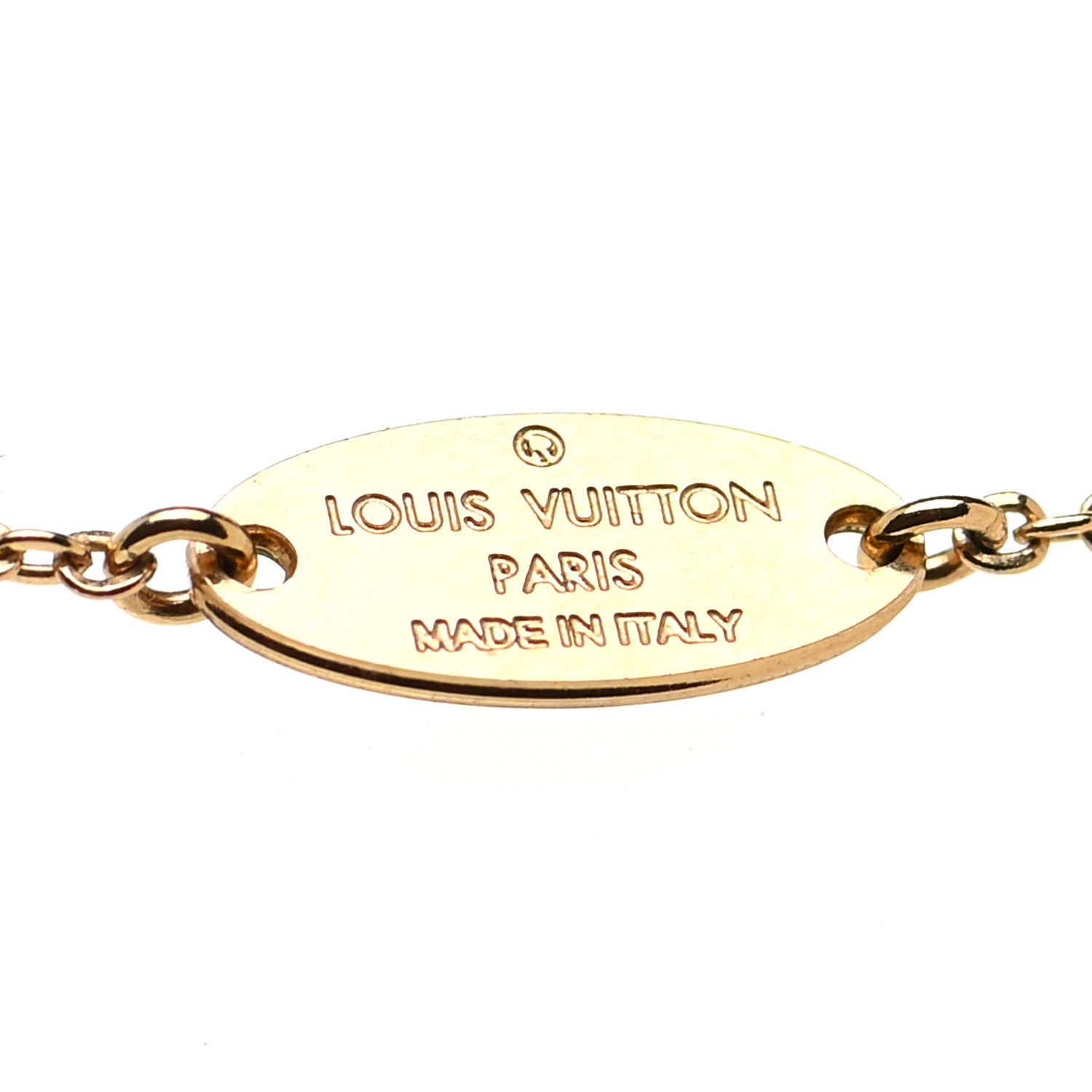 Louis Vuitton Nanogram Name Tag Necklace Gold 7 of 7