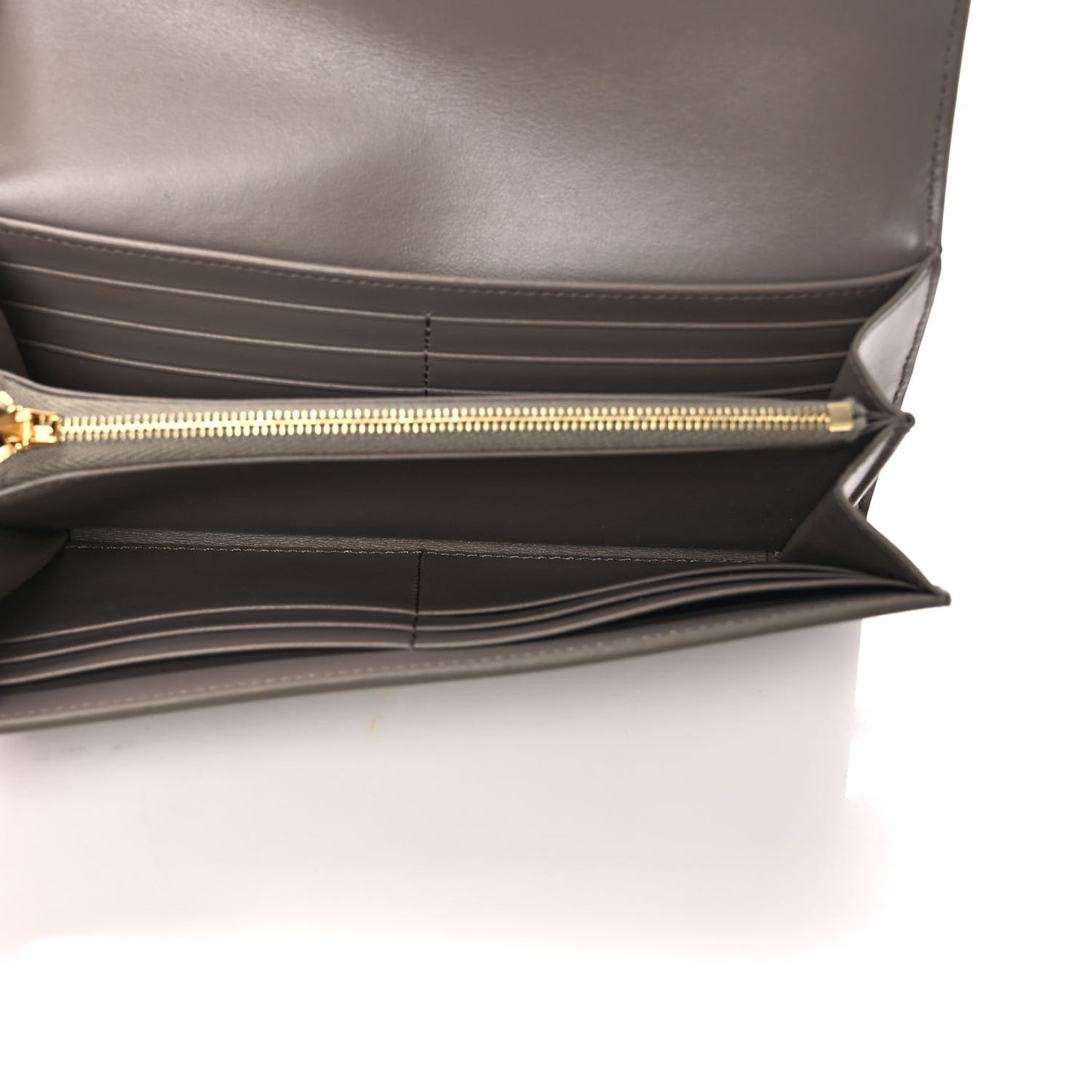 Shiny Calfskin Large Triomphe Wallet Pebble