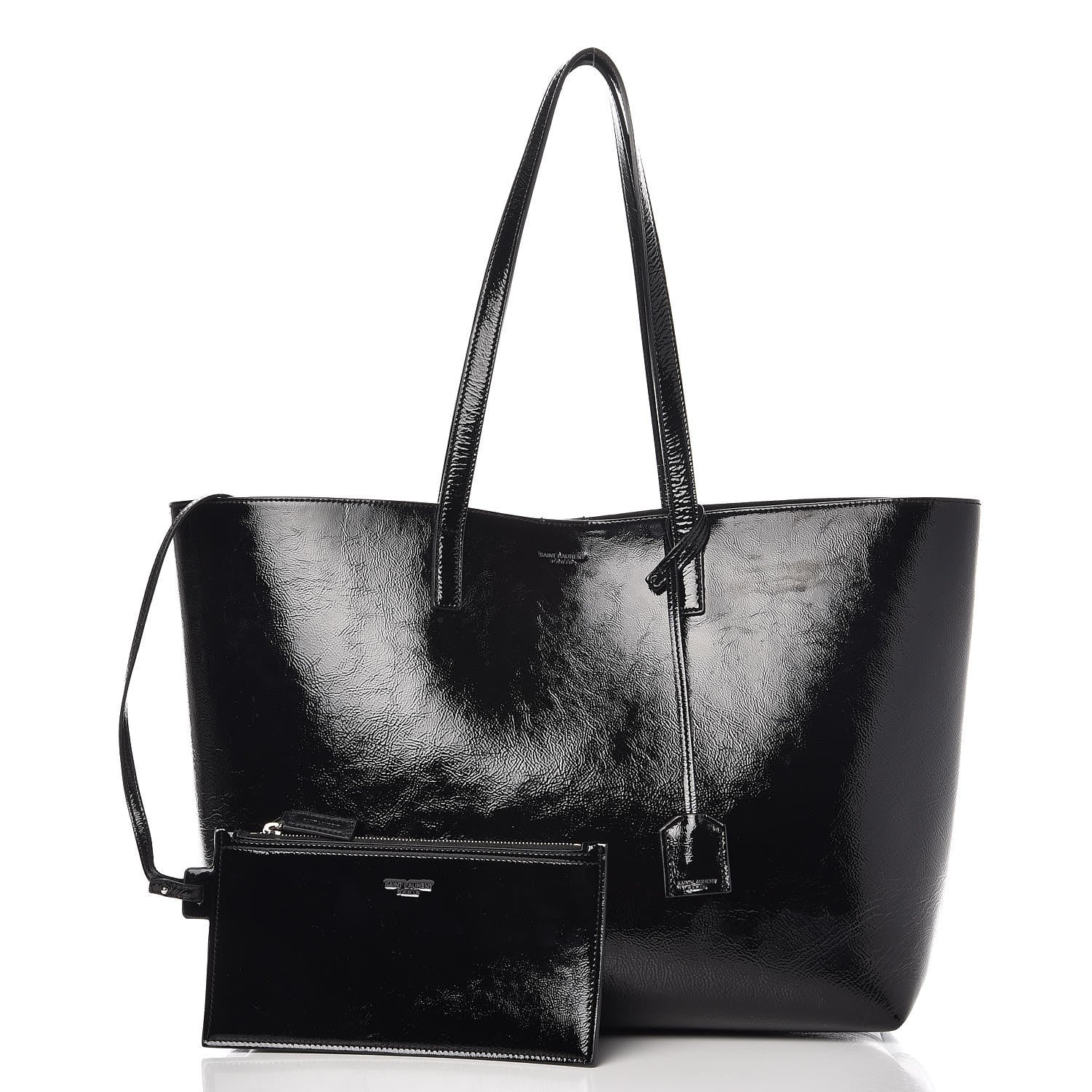 Saint Laurent Patent Calfskin Large Shopping Tote Black 3 of 10