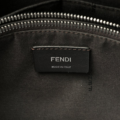 Fendi Vitello Dolce Bi-Color FF 1974 Embossed Medium By The Way Boston Bag White Ice Maya Black 6 of 13