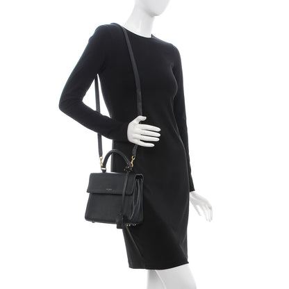Saint Laurent Grained Calfskin Small Moujik Top Handle Bag Black 2 of 14