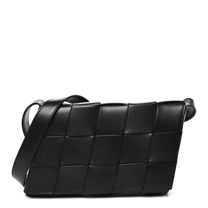 Bottega Veneta Lambskin Maxi Intreccio Speed Cassette Crossbody Bag Black 1 of 9