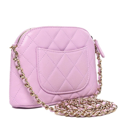 Chanel Caviar Quilted Clutch with Chain Light Purple 3 of 11