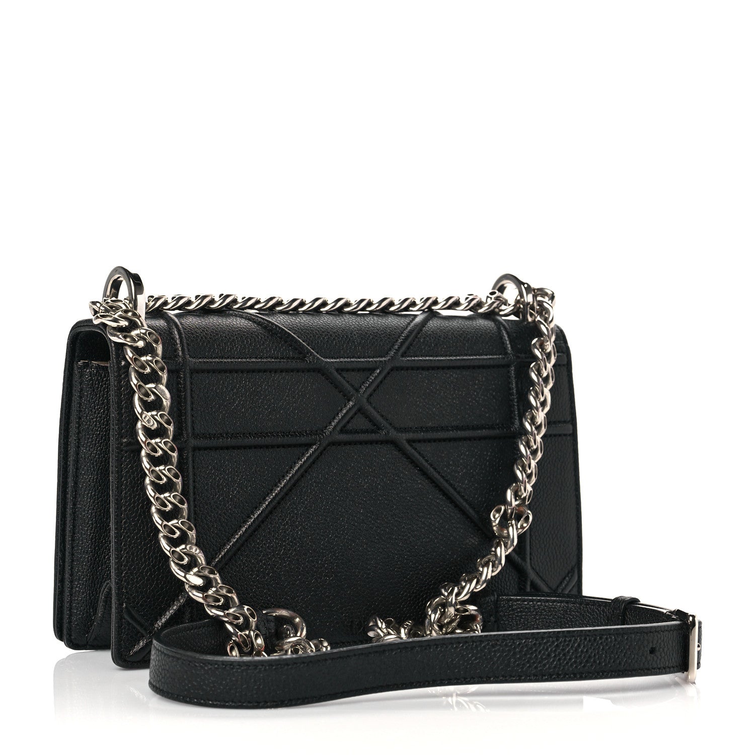 Christian Dior Grained Calfskin Medium Diorama Flap Bag Black 2 of 7