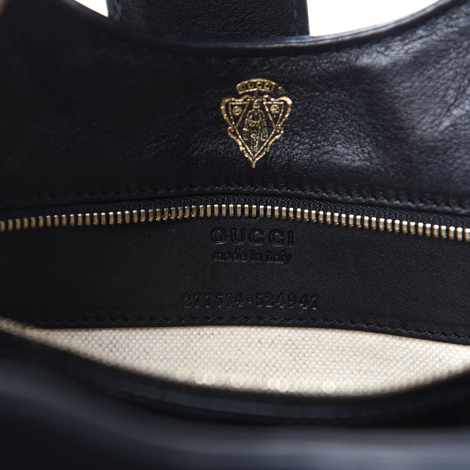 Gucci Calfskin Medium Stirrup Top Handle Bag Black 12 of 13