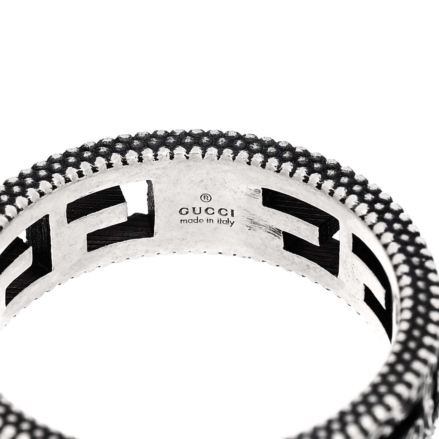 Gucci Sterling Silver Narrow Square G Band Ring 58 8.5 4 of 6