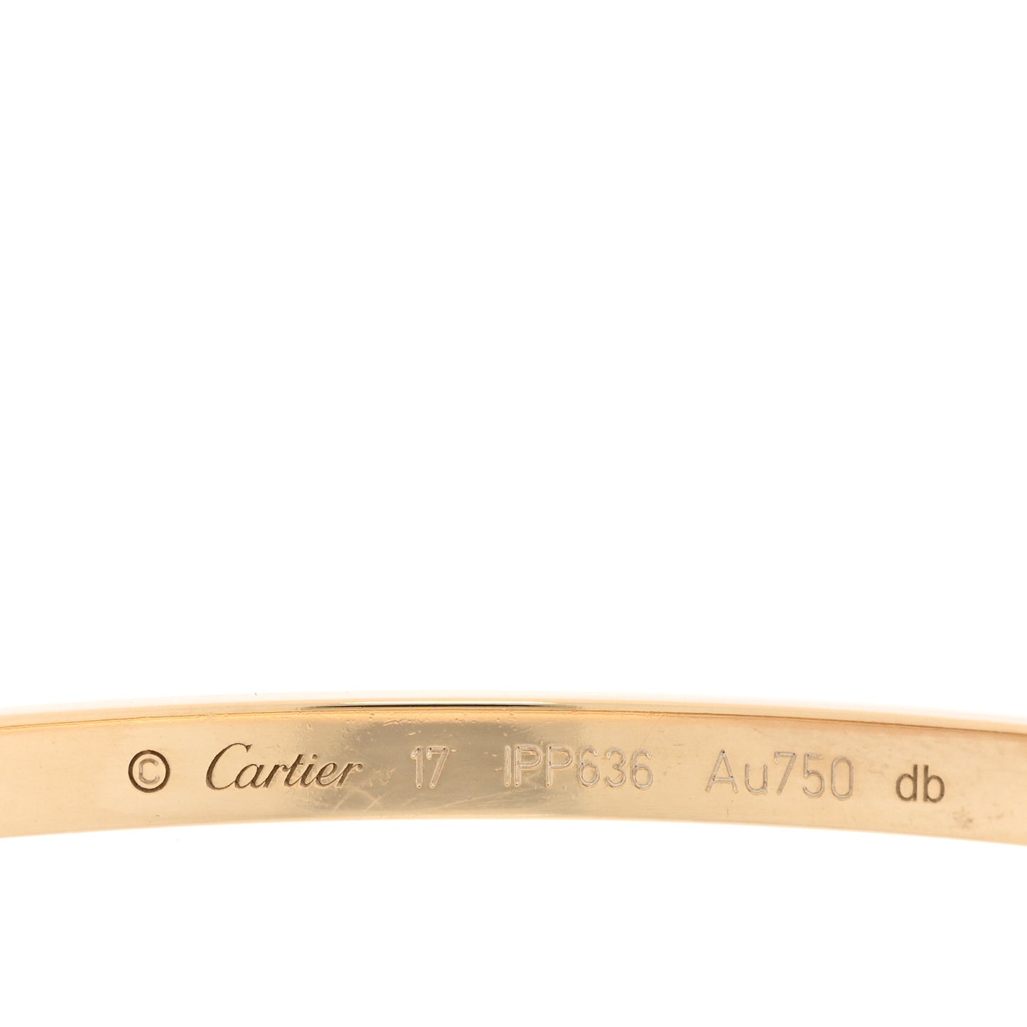 18K Yellow Gold Small LOVE Bracelet 17