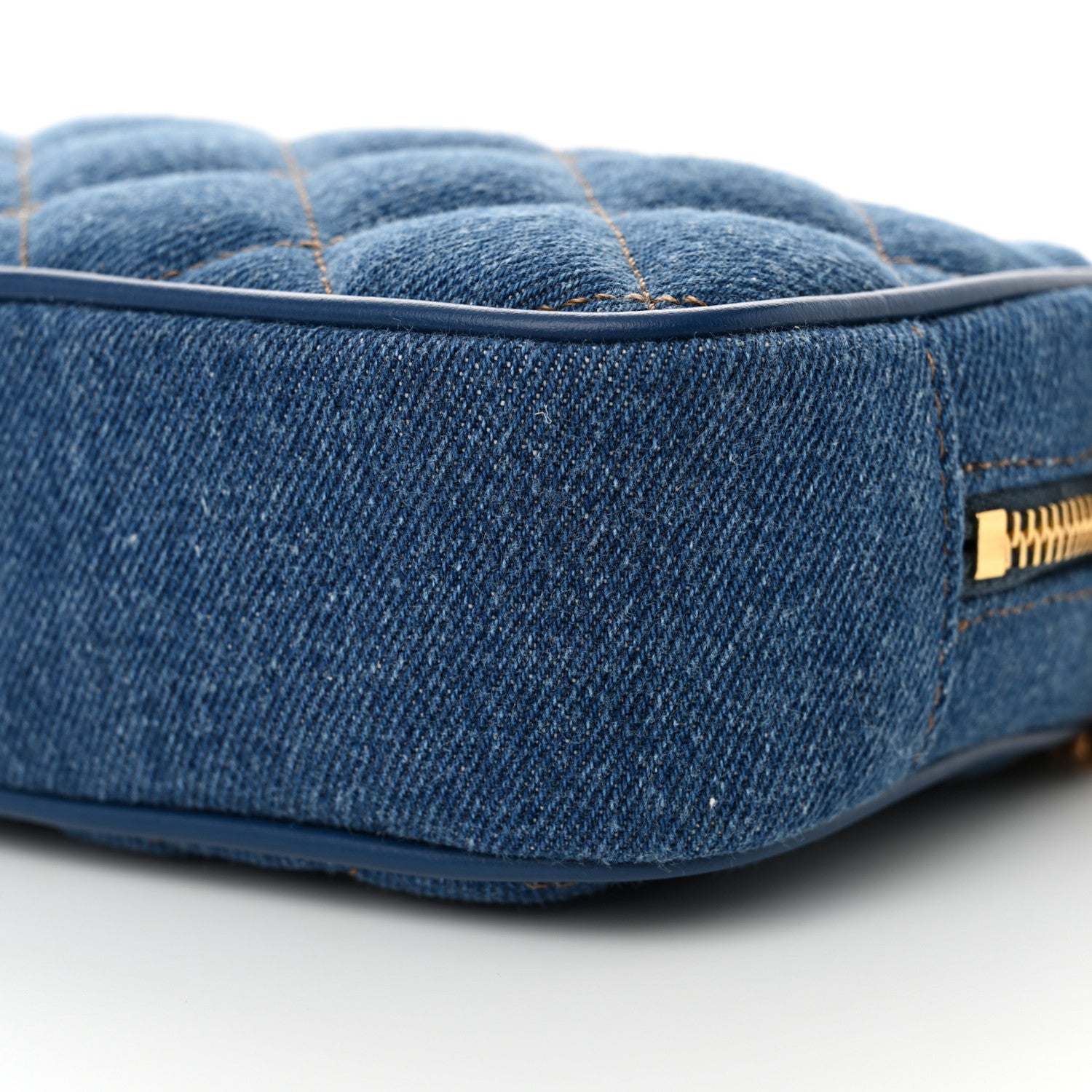 Versace Denim Quilted La Medusa Camera Bag Blue 9 of 9