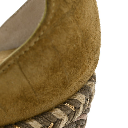 Christian Louboutin Tresse Veau Velours Bodrum 110 Wedge Sandals 41 Green Tea 11 of 12