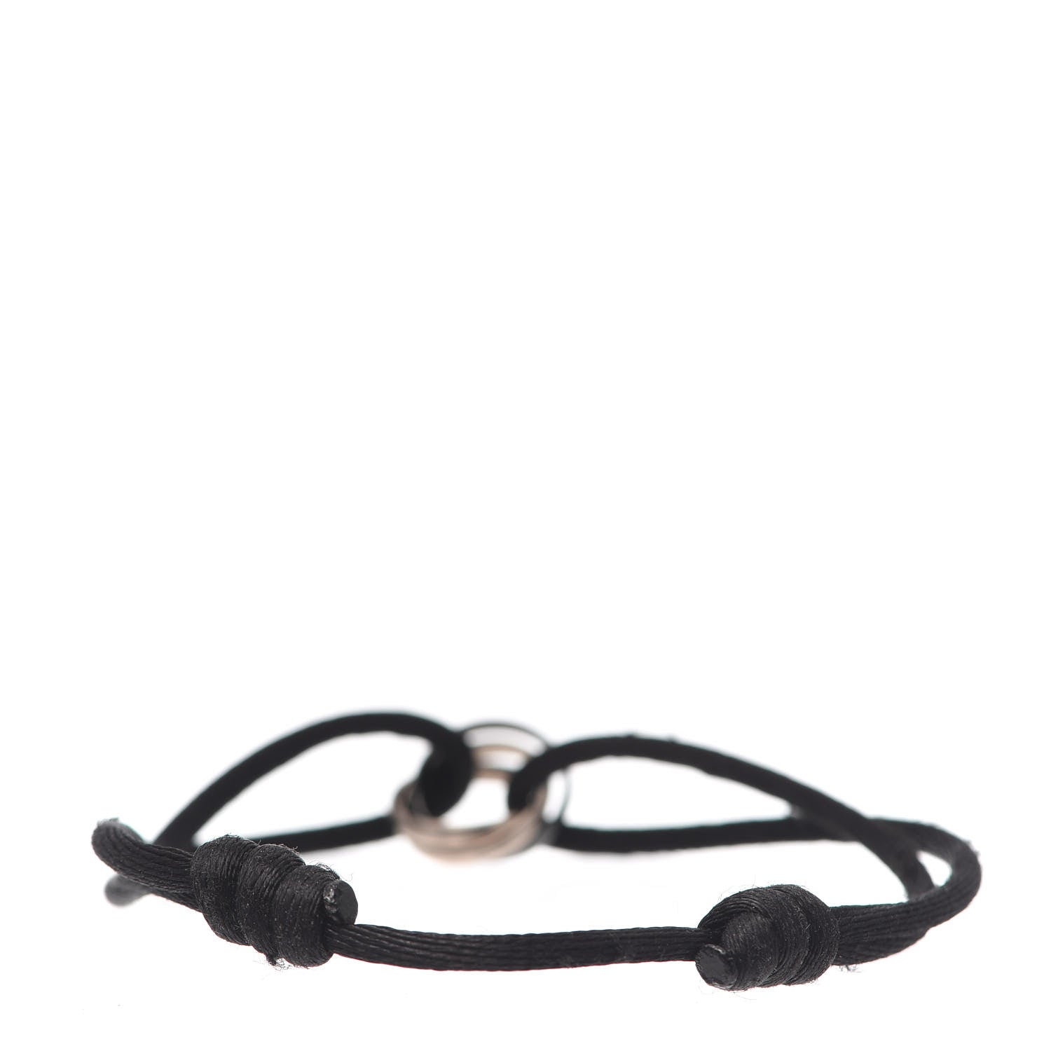 Cartier 18K White Gold Ceramic Trinity Cord Bracelet Black 3 of 6