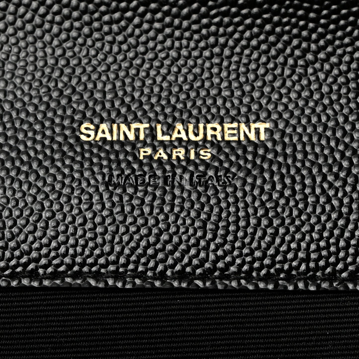 Grain De Poudre Matelasse Chevron Monogram Envelope Clutch Black
