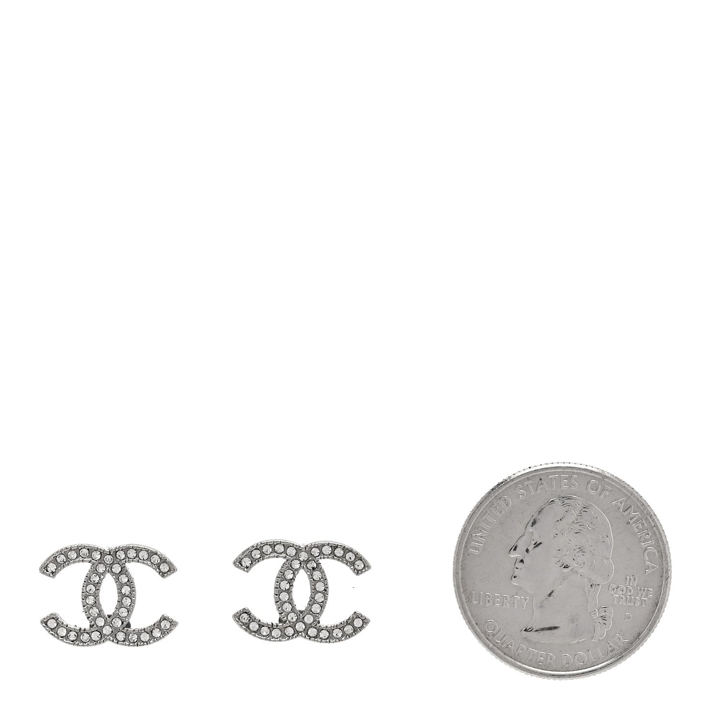 Crystal CC Earrings Silver