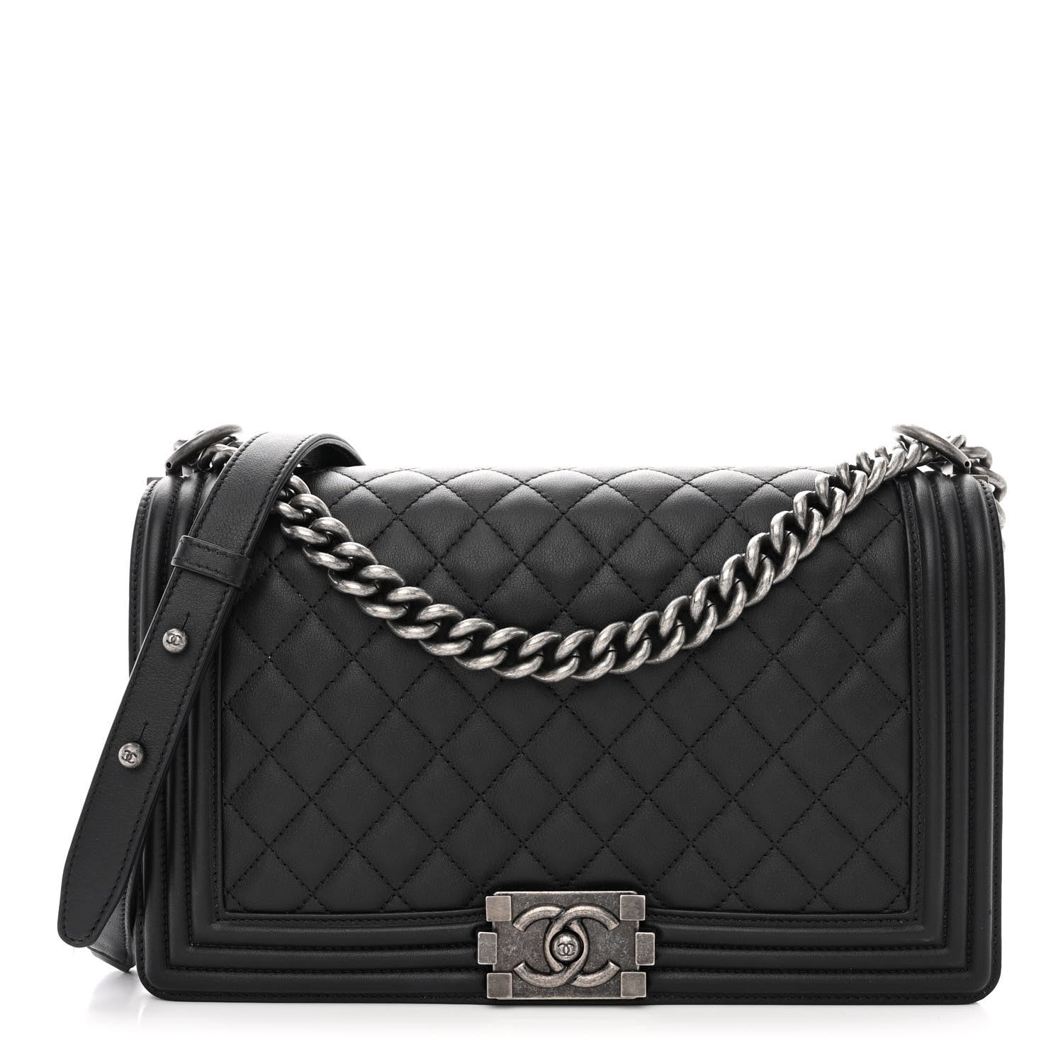 Chanel Calfskin Quilted New Medium Boy Flap Black 1 of 10